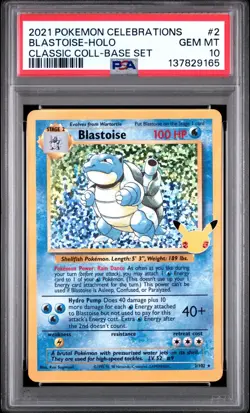 PSA 10 BLASTOISE 2/102 CELEBRATIONS CLASSIC COLLECTION POKEMON 🌊 - Image 1