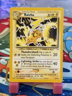 Raichu 21/64 Rare Neo Revelation Unlimited Pokemon - Image 1