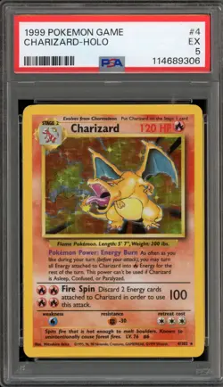 Pokemon Charizard Base Set Unlimited Holo Rare #4 PSA 6 - Image 1