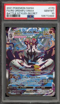 Pokemon Rapid Strike Urshifu VMAX Battle Styles Secret Rare Alt Art #170 PSA 10 - Image 1