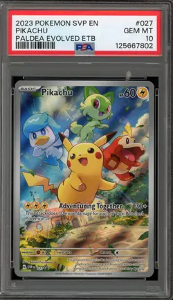 Pokemon Pikachu Paldea Evolved ETB Promo SVP EN 027 PSA 10 Gem Mint - Image 1