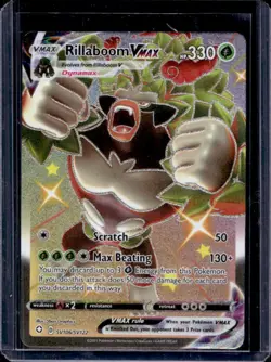 2021 Pokemon SWSH Shining Fates Rillaboom VM Shiny Vault #SV106/SV122 - Image 1