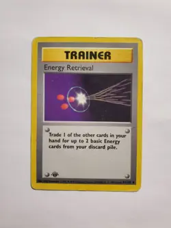 Energy Retrieval Trainer 81/102 1st Edition Shadowless Pokemon Base Set Damaged - Image 1