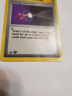 Energy Retrieval Trainer 81/102 1st Edition Shadowless Pokemon Base Set Damaged - Image 3