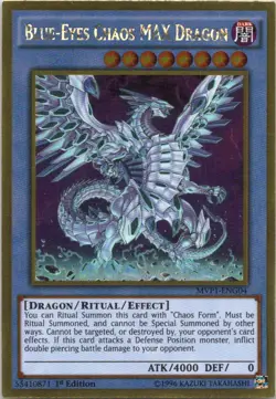 1996 YUGIOH 1ST EDITION BLUE-EYES CHAOS MAX DRAGON RARE HOLO #MVP1-ENG04 - Image 1
