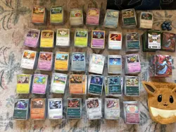 3500+ Unsearched Pokemon Card Bulk with Empty Mega Charizard Box & Accesories - Image 2