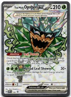 Teal Mask Ogerpon ex - Ultra Rare SV: Scarlet & Violet Promo Cards 166 NM - Image 1