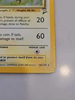 Raichu - 16/130 - Pokemon Base Set 2 Holo Rare Card WOTC NM - Image 4