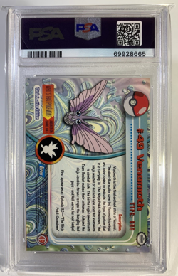 1999 Pokemon Venomoth Topps TV Rainbow Foil Card PSA 7 Blue Label Vintage - Image 2