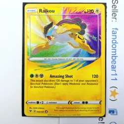 Raikou - AMAZING RARE CARD 050/185 Sword & Shield Vivid Voltage 2020 Pokemon TCG - Image 1