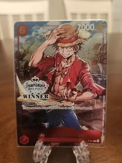 Monkey.D.Luffy P-001 Store Championship Trophy Card Promo - Image 1