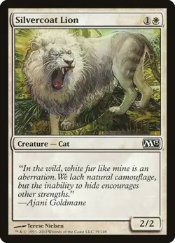 SILVER COAT LION X 4 N/M- MAGIC 2013 MAGIC THE GATHERING - Image 1