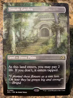 MTG TCG Lorwyn Eclipsed Temple Garden Borderless 0351 Double Sided Regular Rare - Image 1