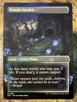 MTG TCG Lorwyn Eclipsed Temple Garden Borderless 0351 Double Sided Regular Rare - Image 2