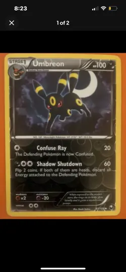 Pokemon TCG 2010 Celebi Umbreon Holo Basic Stage 1 English 2 Card Lot - Image 2