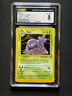 CGC 8 ERROR Pokemon Muk #13 Fossil Holo MISCUT! - Image 1
