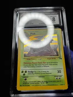 CGC 8 ERROR Pokemon Muk #13 Fossil Holo MISCUT! - Image 3