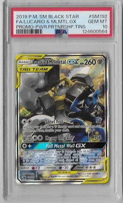 Pokemon Lucario & Melmetal GX SM192 Sun & Moon Promo Graded PSA 10 Gem Mint - Image 1