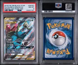Pokemon 2019 Celebi & Venusaur GX Full Art Promo Tag Team PSA 8 - Image 5