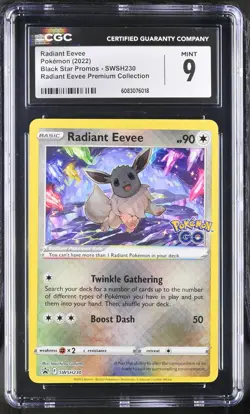 Radiant Eevee SWSH230 Premium Collection Pokemon CGC 9 Mint *018 - Image 1