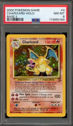 Pokemon Charizard Base Set 2 Holo Rare #4 PSA 8 - Image 1
