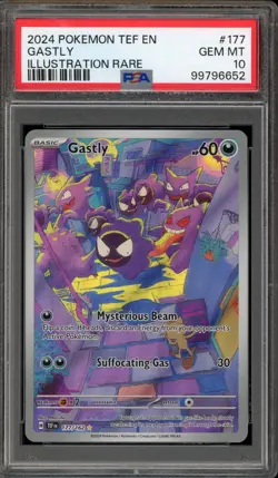 Pokemon Gastly Temporal Forces Illustration Rare #177 PSA 10 Gem Mint - Image 1