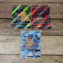 Pokemon TCG Sun & Moon Full Art Promo 3 Card Lot Blastoise Incineroar Decidueye - Image 1