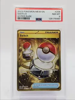 SWITCH 2023 POKEMON SCARLET & VIOLET 151 HYPER RARE 206/165 PSA 8 Q0004 - Image 1