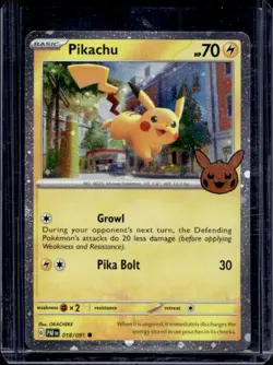 2024 Pokemon Paldean Fates Pikachu Promos Cosmos Holo #018/091 - Image 1
