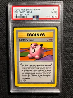 PSA 9 Clefairy Doll Pokemon Card 1st Edition Base Shadowless - Image 1