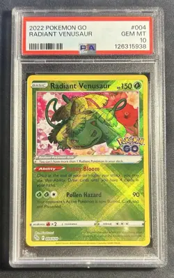 Radiant Venusaur 004/078 Pokemon Go PSA 10 Gem Mint - Image 1