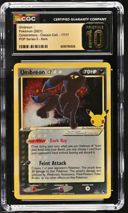 Umbreon Gold Star 17/17 Celebrations Holo Pokemon CGC 10 Pristine *026 - Image 1