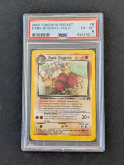 2000 Pokemon Team Rocket - Dark Dugtrio Holo PSA 6 - Image 1