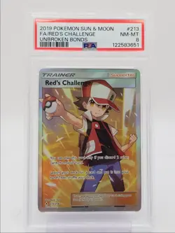 RED'S CHALLENGE 2019 POKEMON S & M UNBROKEN BONDS RARE 213/214 PSA 8 Q0004 - Image 1