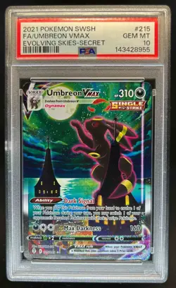 2021 Pokemon SWSH Evolving Skies Umbreon VMAX #215/203 PSA 10 - Image 1