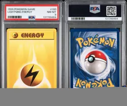 PSA 8 Lightning Energy 100/102 Pokemon Base Set Regular - Image 3