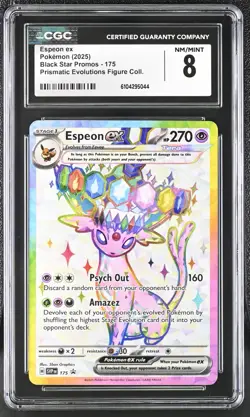 Pokemon Espeon EX SVP175 Black Star Promos Prismatic Evolutions Figure Coll. - Image 1