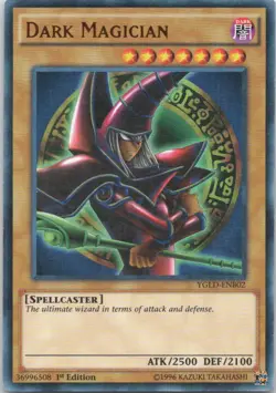 1996 YUGIOH 1ST EDITION DARK MAGICIAN RARE HOLO #YGLD-ENB02 - Image 1