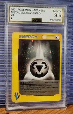 AGS 9.5 Metal Energy Holo Japanese VS 2001 Pokemon Card Graded Mint+ Slab - Image 2