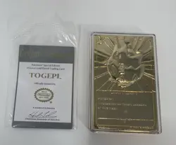 Togepi Pokemon 23k Gold Plated Trading Card Pokemon Nintendo 1999 Burger King - Image 3