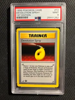 PSA 9 Devolution Spray Pokemon Card 1st Edition Base Shadowless - Image 1