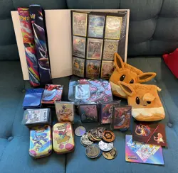 BIG Pokemon Collection, English Binder 150+ Hits, Tins, Coins, Code Cards, MORE - Image 2