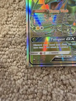 Pokemon Rayquaza GX Full Art Ultra Rare Holo SM-Celestial Storm 160/168 Card - Image 2