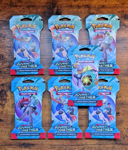 Pokemon Journey Together Sleeved Booster Pack LOT of 7 Sealed Packs 171279 - Image 2