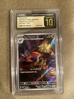 CGC Pristine 10 Pokemon Scarlet & Violet Clay Burst Fletchinder Art Rare 073/071 - Image 1