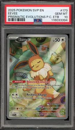 Pokemon Center Stamp Promo Eevee Prismatic Evolutions ETB SVP EN 173 PSA 10 - Image 1