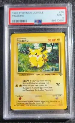 1999 Pokemon Jungle Pikachu 60/64 PSA 9 - Image 1