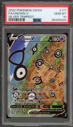 Pokemon Unown V Silver Tempest Full Alt Art #177 PSA 10 Gem Mint - Image 1