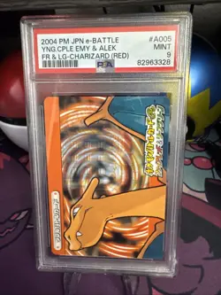 2004 Pokemon Japanese E-Battle Fire Red & Leaf Green A005 Charizard PSA 9 - Image 1