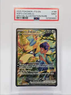 HOP'S ZACIAN EX 2025 POKEMON JOURNEY SPECIAL ILLUSTRATION RARE 186 PSA 9 Q0004 - Image 1